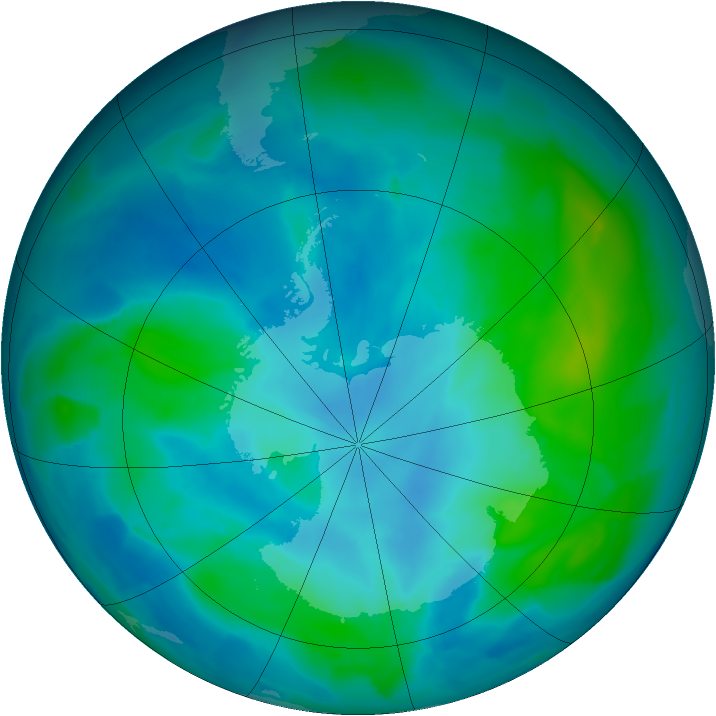 Antarctic ozone map for 26 February 2013